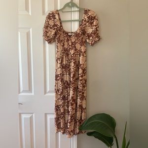 Abercrombie smocked midi dress - XS petite